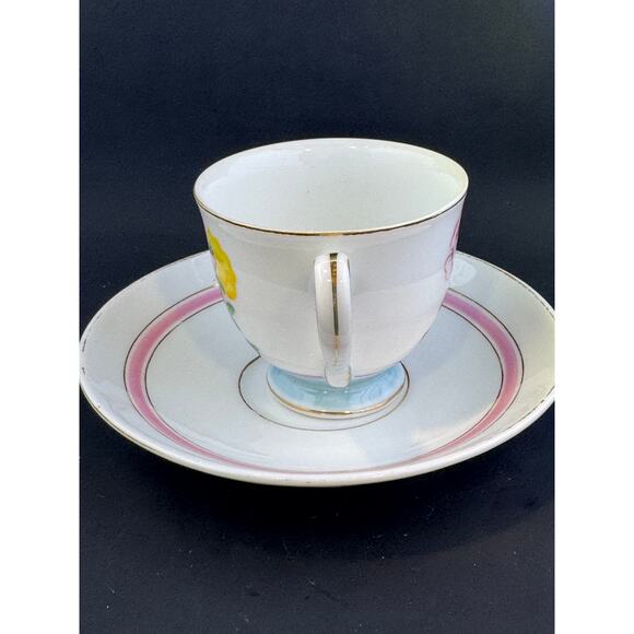 Porcelain Mocco Made in Occupied Japan Vintage Demitasse cup and Saucer - Picture 6 of 8